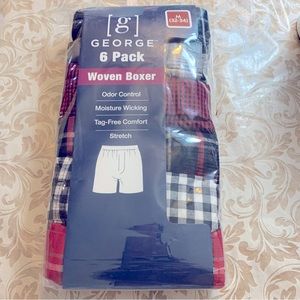 George Woven Boxer Shorts 6 pack Men’s Sz Medium 32-34 NWT Unopened